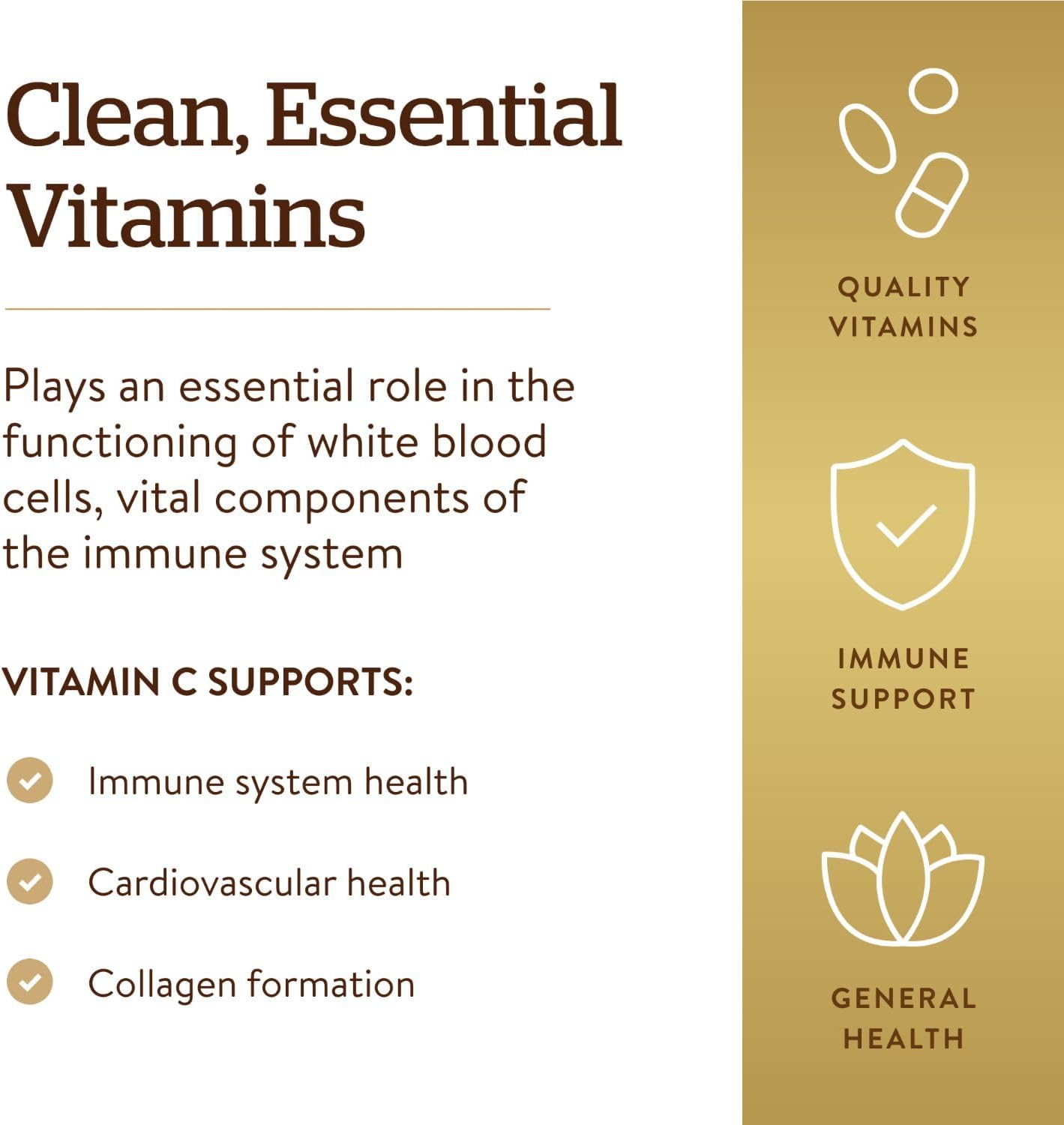 Solgar Vitamin C 500 mg, 100 Vegetable Capsules - Antioxidant & Immune