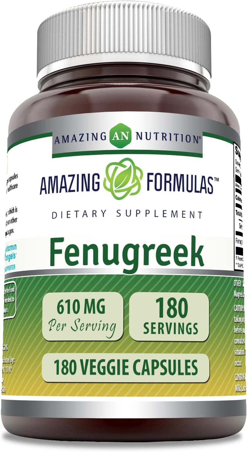 Amazing Formulas Fenugreek Seed 610 Mg 180 Veggie Capsules Supplement