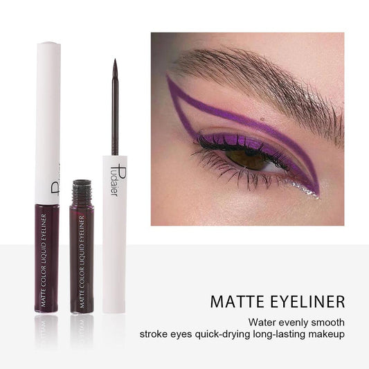 Kilshye Liquid Eyeliner Matte Eyeliners High Pigment Eye Liner Waterproof Long Lasting Eye Makeup for Women and Girls Pack of 1 (D- Purple)
