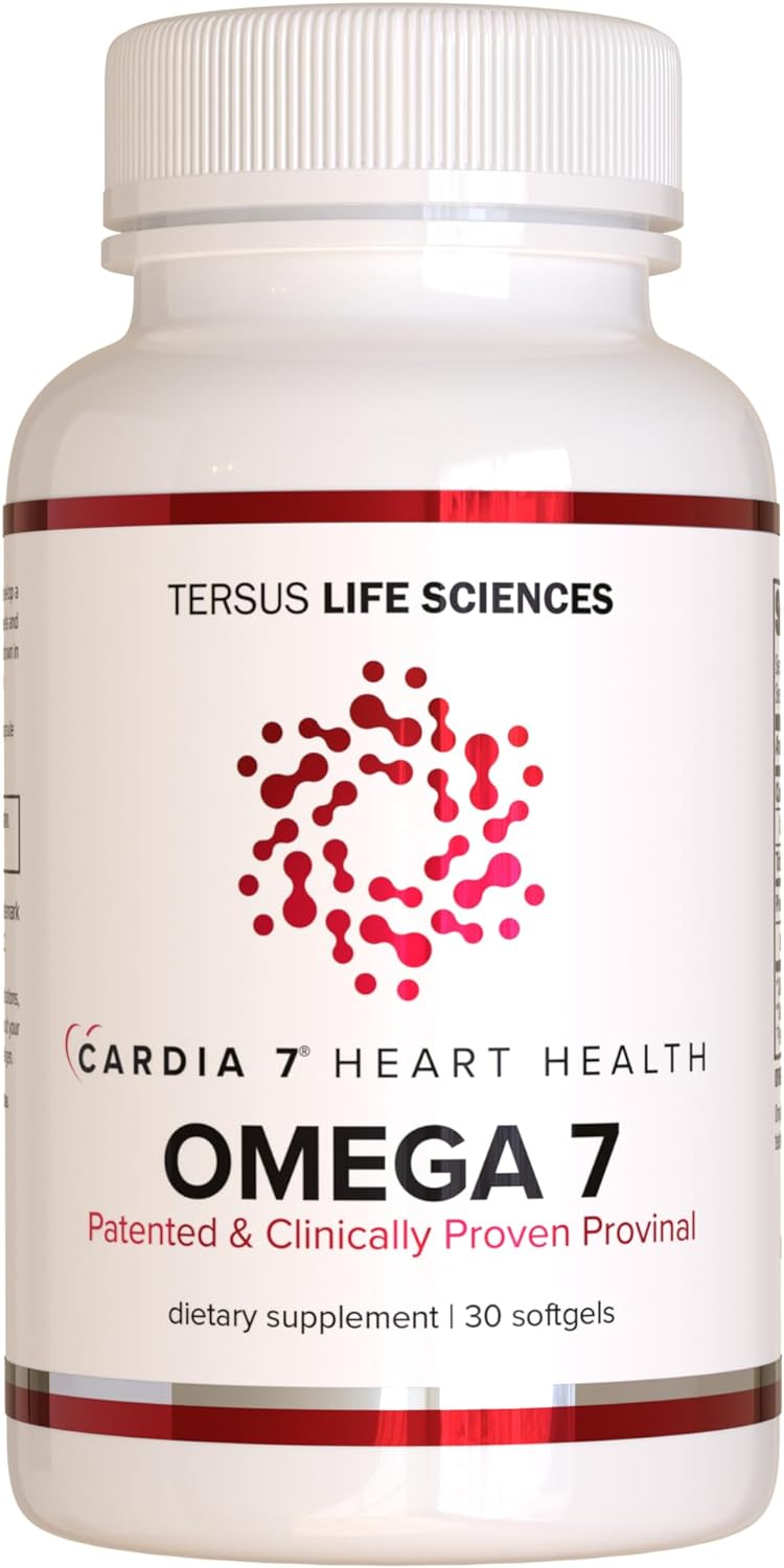 Cardia 7 Heart Health Omega 7 - Containing Patented Provinal Purified Omega 7 Fatty Acids - No Fish Smell or Burp-Back -