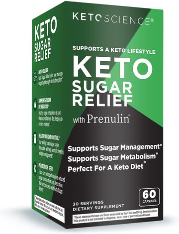 Keto Science Keto Sugar Relief, Supports Sugar Management, Promotes Sugar Metabolism, Perfect For Keto, 30 Servings, Gre