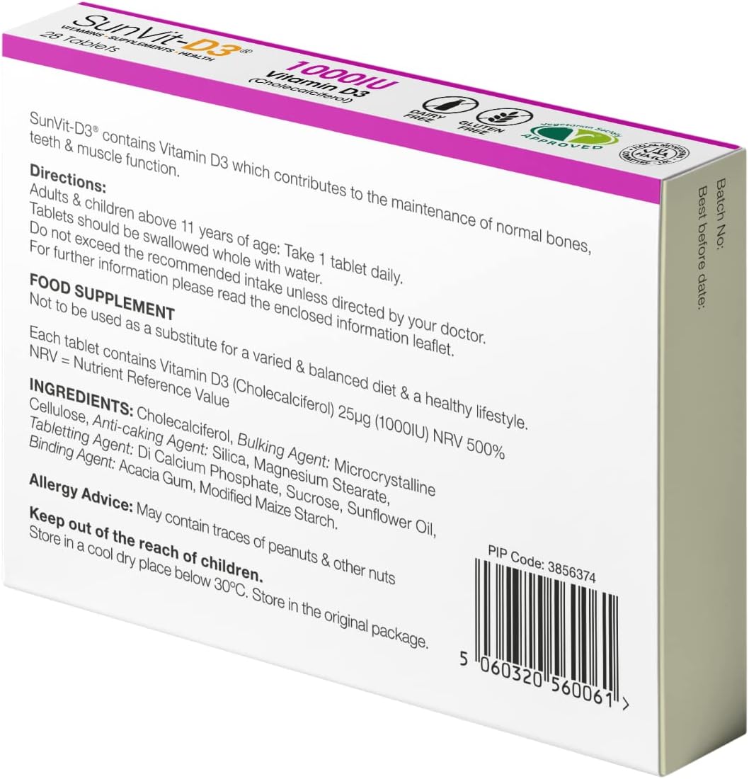Vitamin D3 1000IU (28 Daily Tablets)

