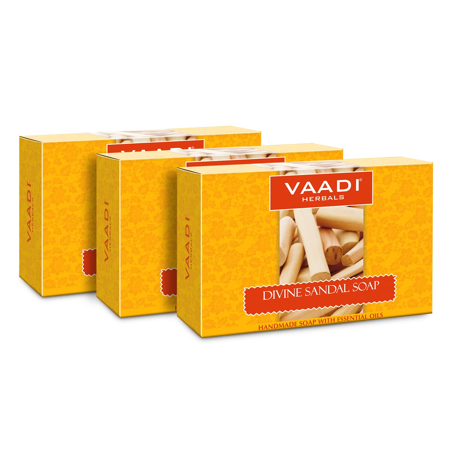 Vaadi Herbals Divine Sandal Soap with Saffron & Turmeric 75g