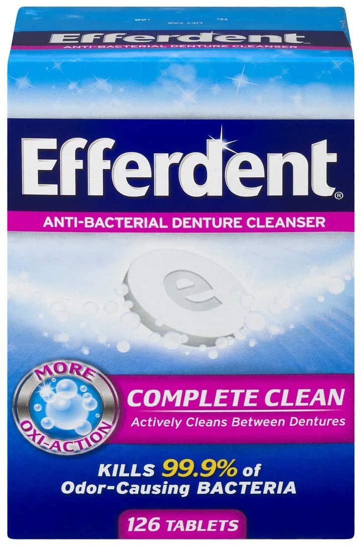 Efferdent Anti-bacterial Denture Cleanser, 2-Pack