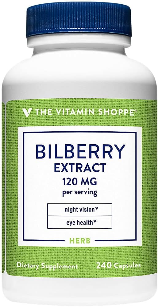 The Vitamin Shoppe Bilberry Extract 120MG, Antioxidant That Promotes E