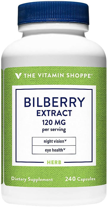 The Vitamin Shoppe Bilberry Extract 120MG, Antioxidant That Promotes E