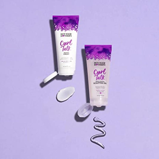 Not Your Mother's Curl Talk Frizz Control Sculpting Gel and Defining Cream (2-Pack) - 6   - Formulated with Rice Curl Complex - For All Curly Hair Types