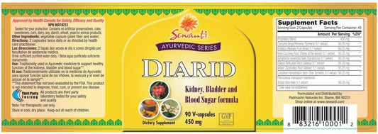 Sewanti Ayurvedic Series Diarid 90 V Capsules / 5: 1 Extract of Curcum