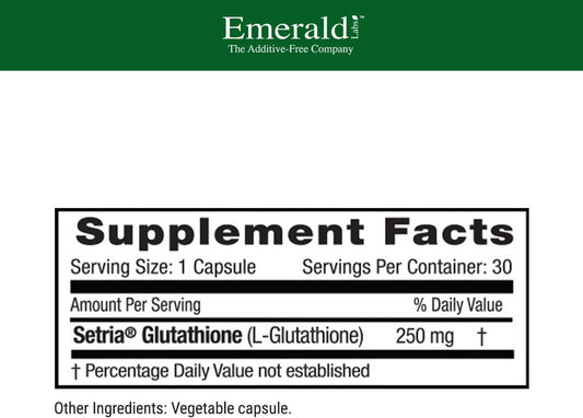 Emerald Labs Setria L-Glutathione - Dietary Supplement with Reduced Gl