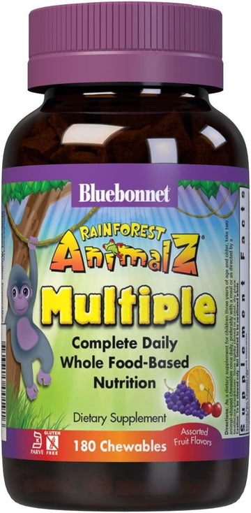 Bluebonnet Nutrition Rainforest Animalz Whole Food Based Multiple Chew