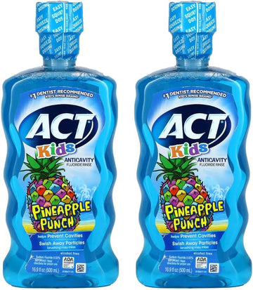 ACT Kids Anticavity uoride Rinse, Pineapple Punch, 16.9  (Pack of 2)