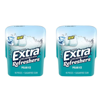 Extra Extra Refreshers Chewing Gum, Polar Ice, 40 Count (Pack of 2)