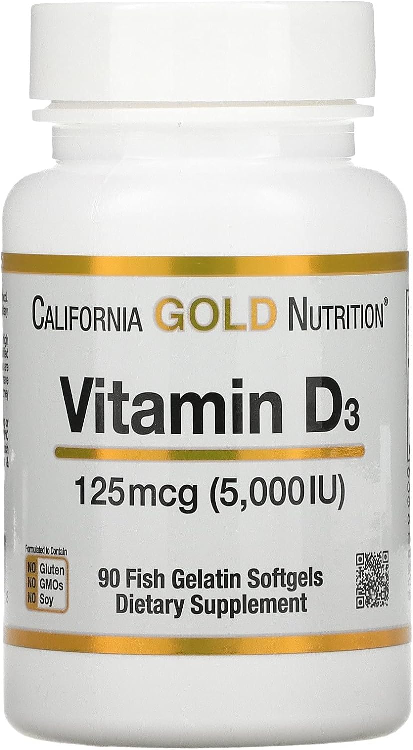 California Gold Nutrition Vitamin D3, 125 Mcg (5,000 Iu), 90 Fish Gela