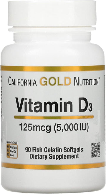 California Gold Nutrition Vitamin D3, 125 Mcg (5,000 Iu), 90 Fish Gela
