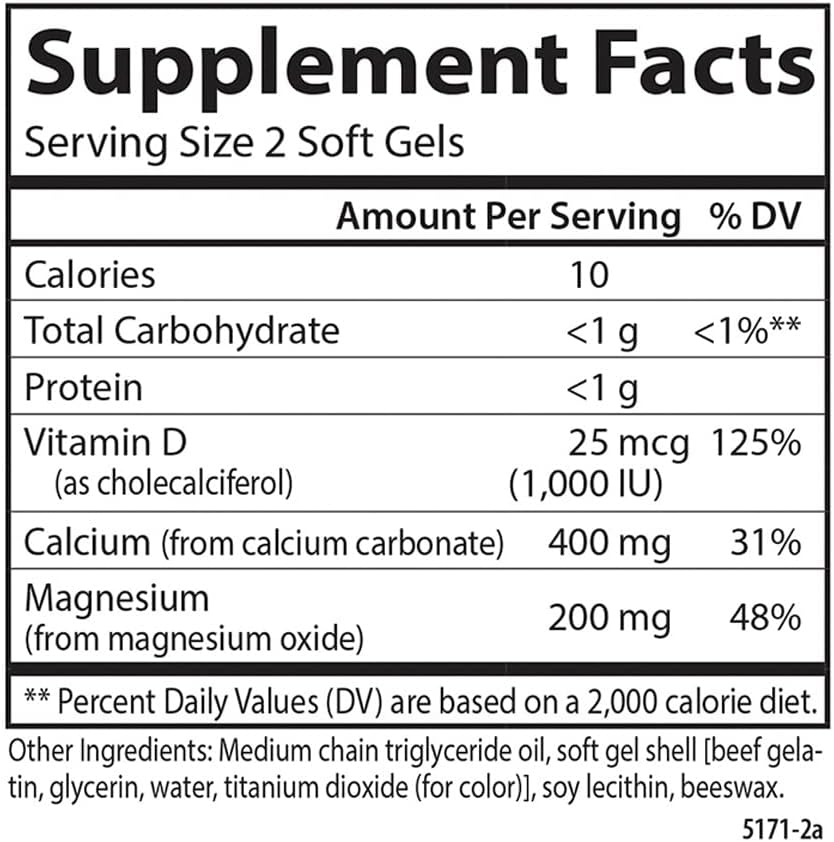 Carlson - Cal-Mag Gels, 2:1 Calcium to Magnesium Ratio, Bone Support, 