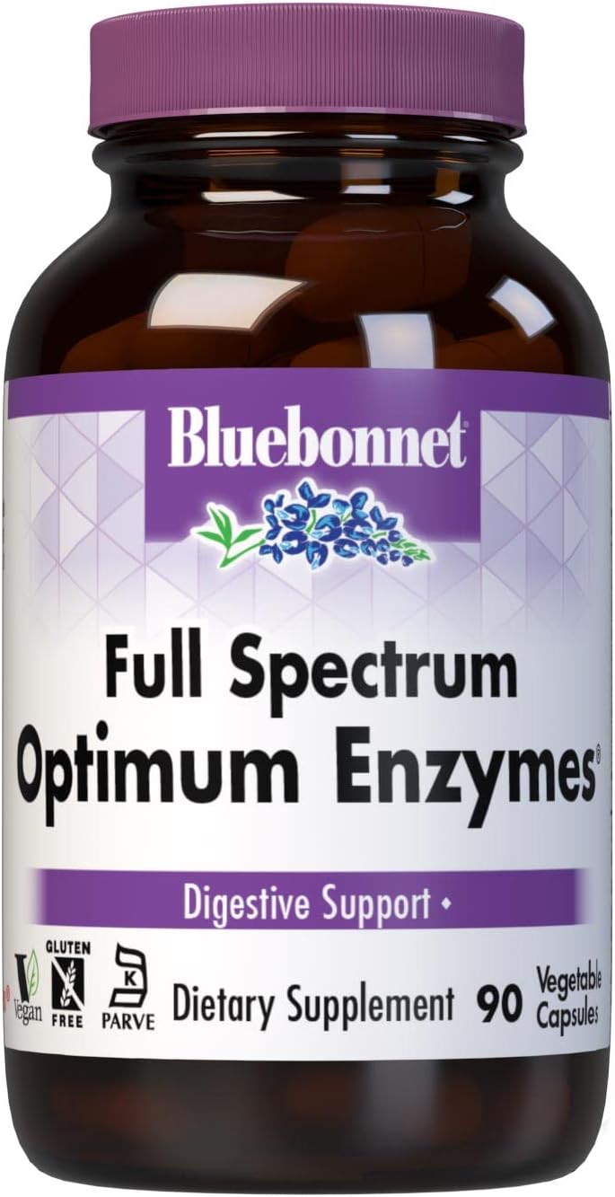 BlueBonnet Full Spectrum Optimum Enzymes Vegetarian Capsules, 90 Count6.4 Ounces