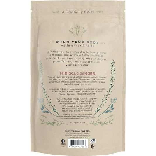 Harney & Sons Organic Hibiscus Ginger Tune-Up Wellness Blend, with Euc