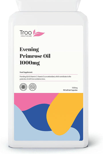 Troo Vegan Evening Primrose Oil Capsules 1000mg - 90 Softgels in Conve160 Grams