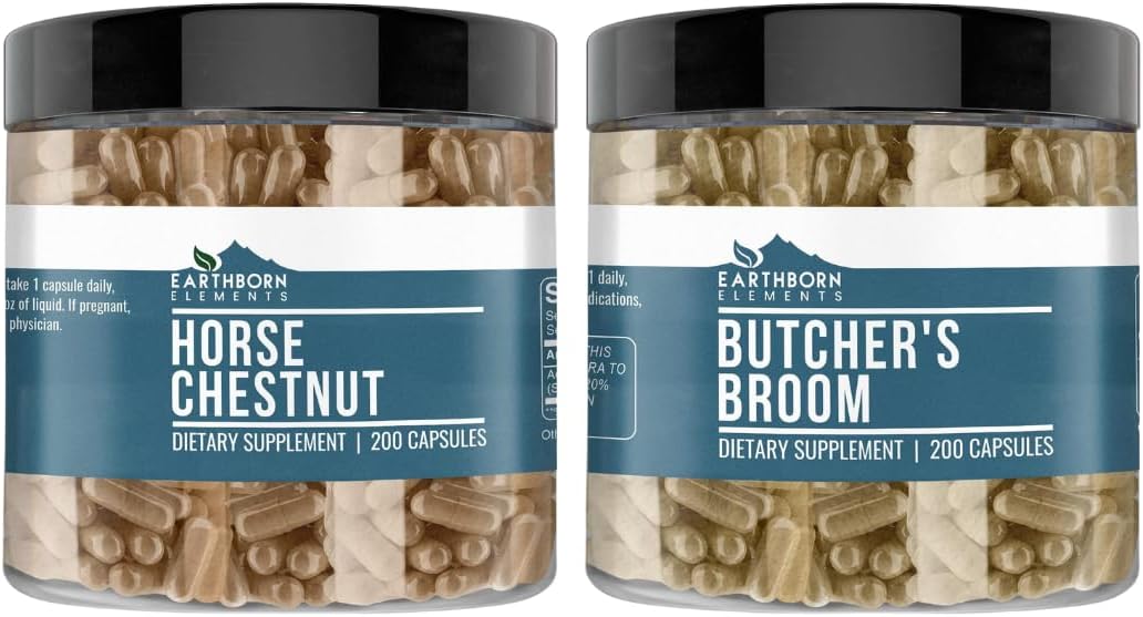 Earthborn Elements Horse Chestnut And Butcher'S Broom Bundle, 200 Caps