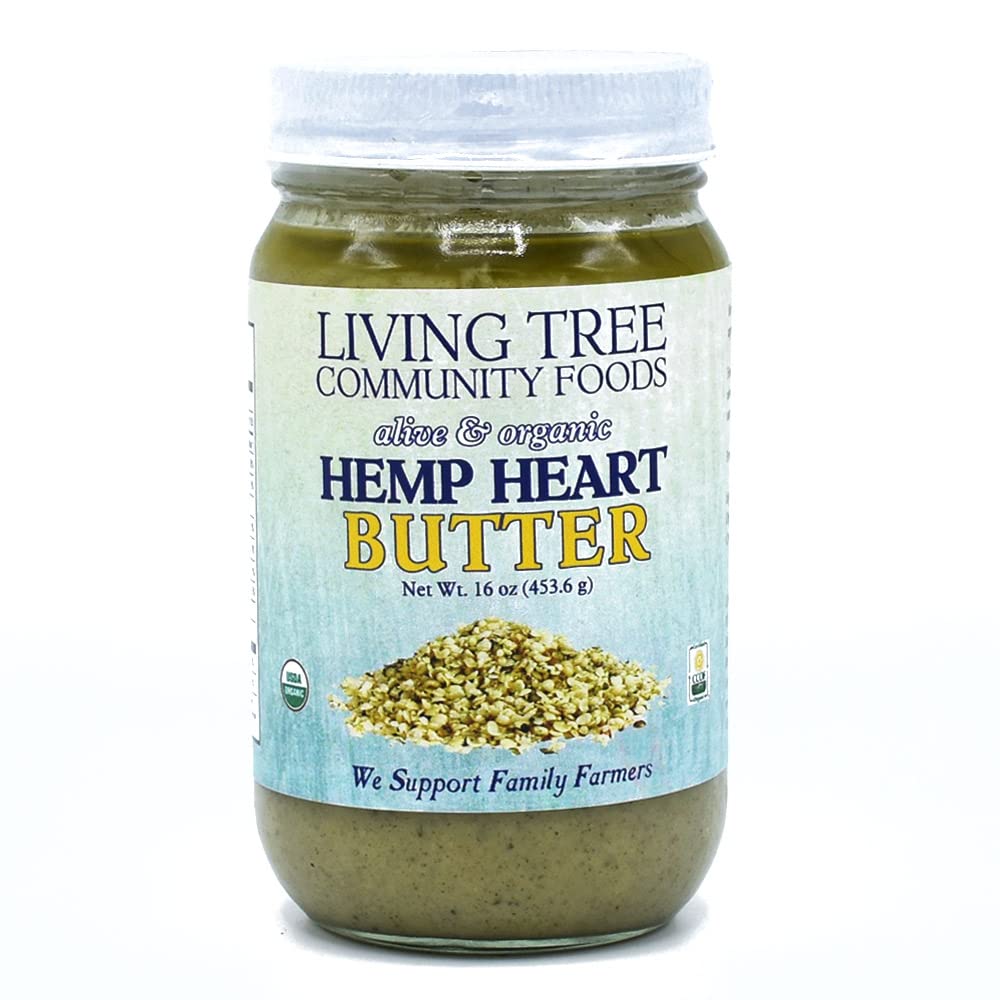 Living Tree Organic Raw Hemp Heart Butter | Gluten-Free, Seed Butter Jar