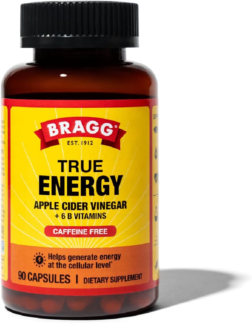 Bragg Apple Cider Vinegar True Energy Capsules ? 6 B Vitamins ? Caffei