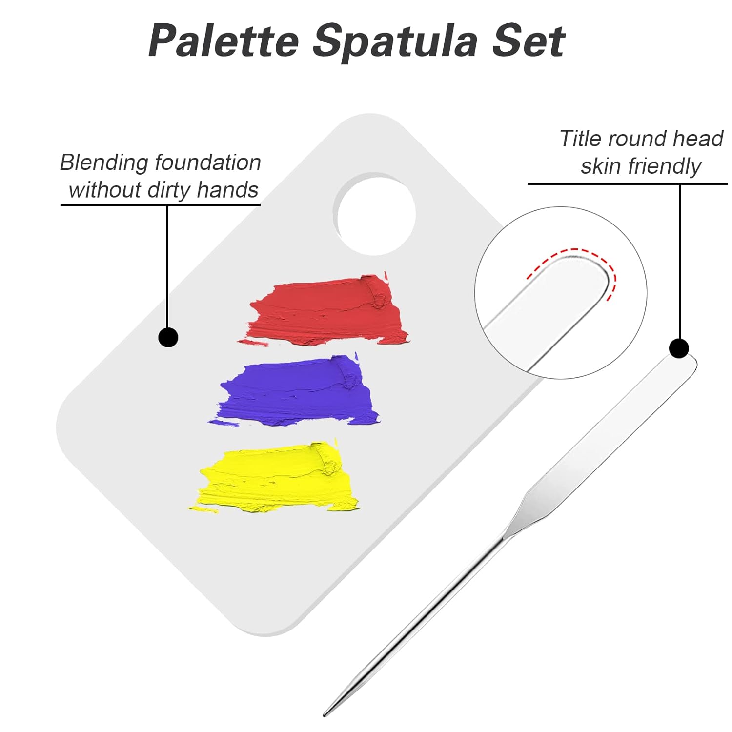 Makeup Spatula and Palette Set, Including Stainless Steel Ma
