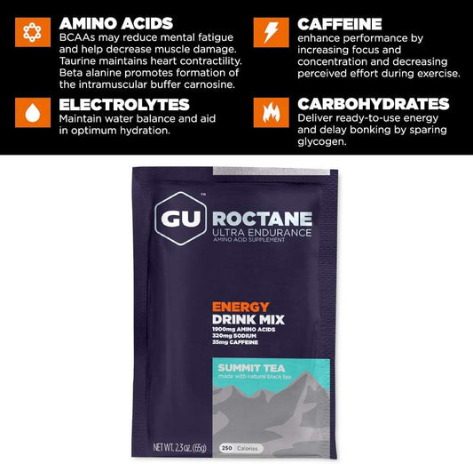 GU Energy Roctane Ultra Endurance Energy Drink Mix, 10 Single-Serving