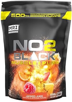 Mri No2 Black Nitric Oxide Supplement For Pump, Muscle Growth, Vascularity & Energy - Powerful No Booster Pre-Workout Wi