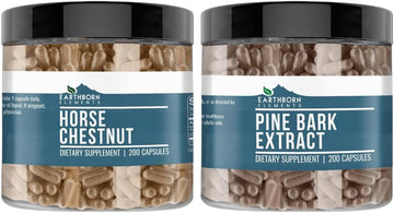 Earthborn Elements Horse Chestnut & Pine Bark Capsule Bundle, 200 Caps