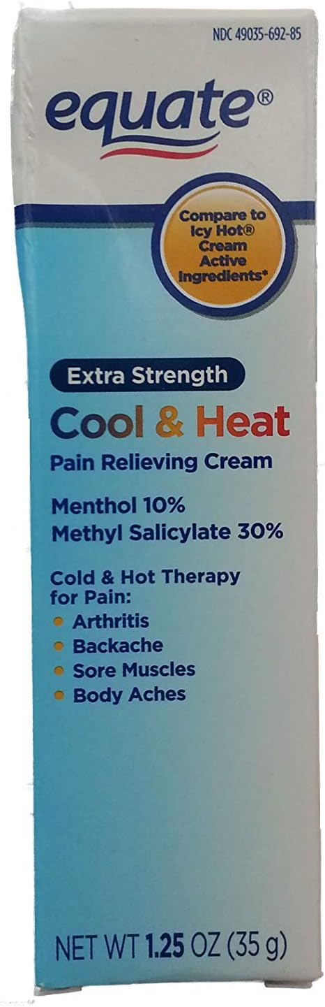 Equate Cool & Heat Pain Relieving Cream, 1.25oz, Compare to ICY Hot Cr