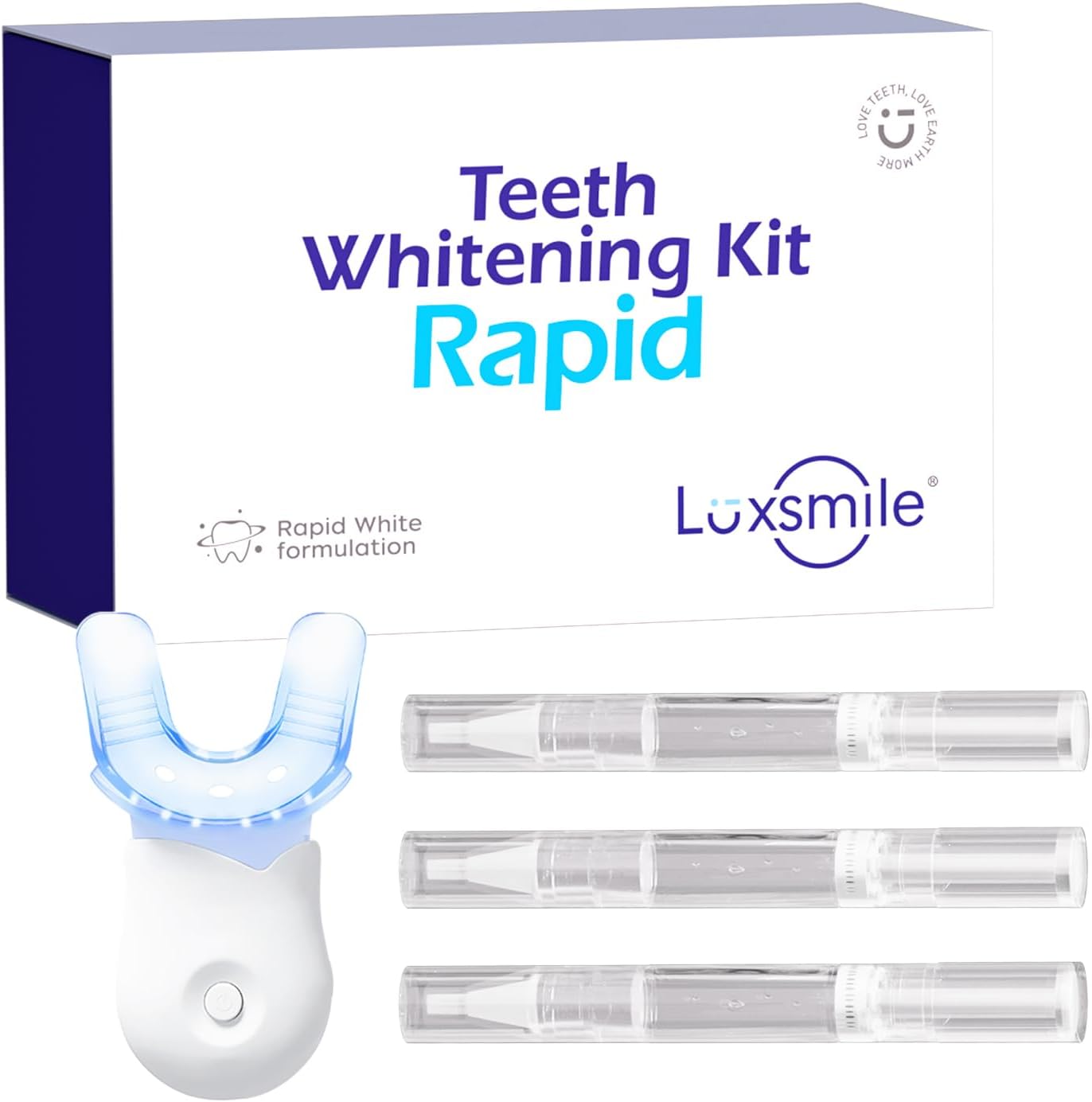 Luxsmile Teeth Whitening Kit with LED Light Pro Tooth Whitener Combo for Efficient Sensitive Teeth whitening, 10 Minute Timer Restores Your Gleaming White Smile