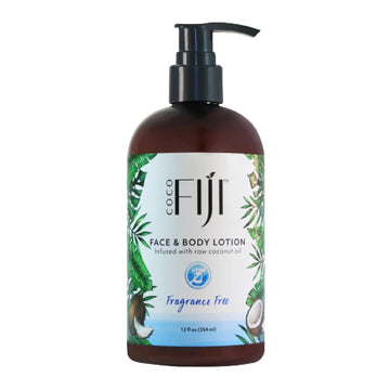 Coco Fiji Face & Body Lotion Infused With Coconut Oil | Lotion for Dry Skin | Moisturizer Face Cream & Massage Lotion for Women & Men | Fragrance Free 12 , Pack of 1