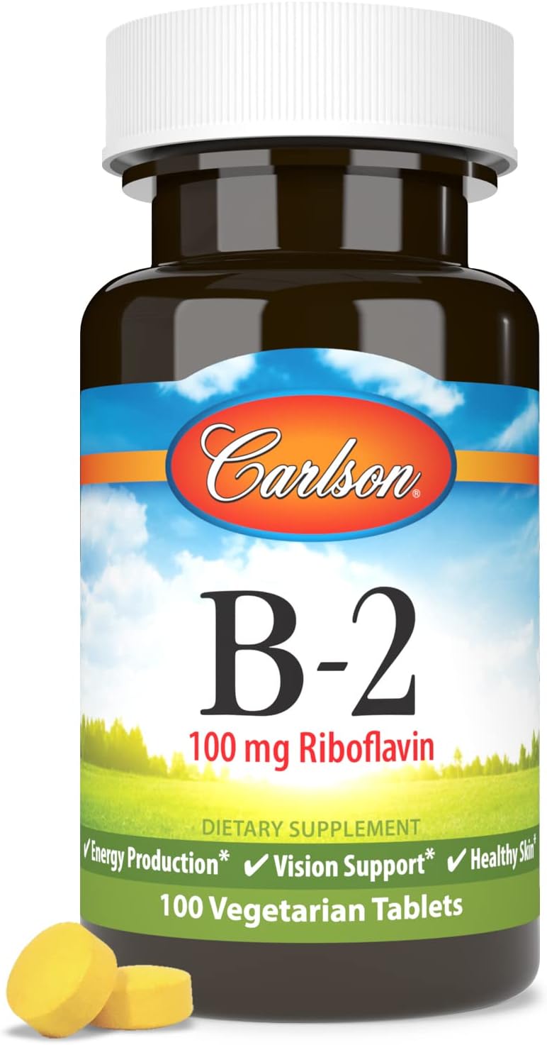 Carlson - B-2, 100 mg Riboflavin, Energy Production, Vision Support & 