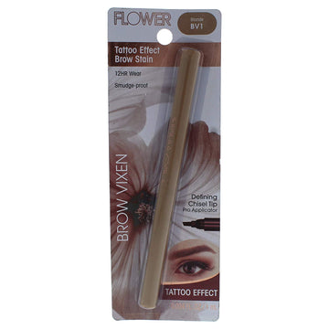 ower Beauty Brow Vixen Tattoo Effect Stain - Smudge Proof, 12 Hr Wear Eyebrow Makeup with Chisel Tipped Applicator, Contains Aloe Vera & Vitamin E (Blonde)