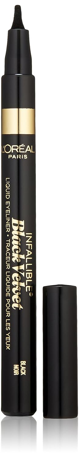 L'Oréal Paris Infallible Black Velvet Liquid Eyeliner, Black, 0.056 . (Packaging May Vary)