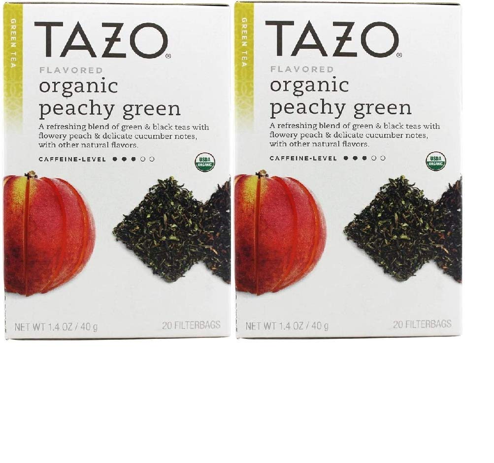 Tazo Peachy Green Tea Organic- 20 Bag (Pack of 2)