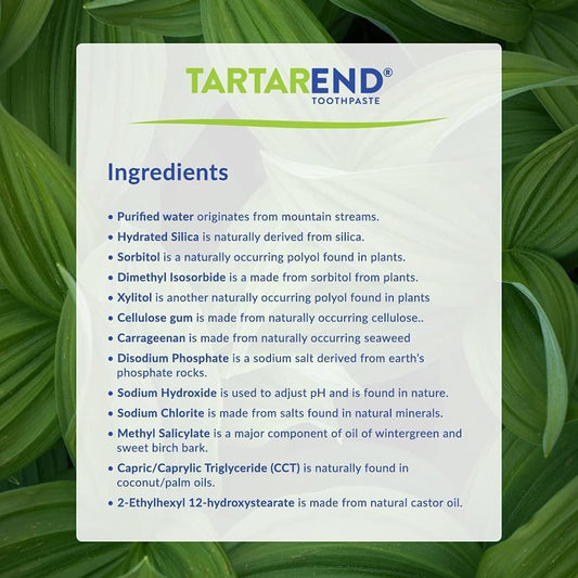 TartarEnd Toothpaste for Tartar Removal - Tartar Control Toothpaste to Remove Tartar and Plaque from Teeth at Home and Prevent Tartar and Plaque Buildup - 3.4  Tube, 1-Pack (Minty Wintergreen)