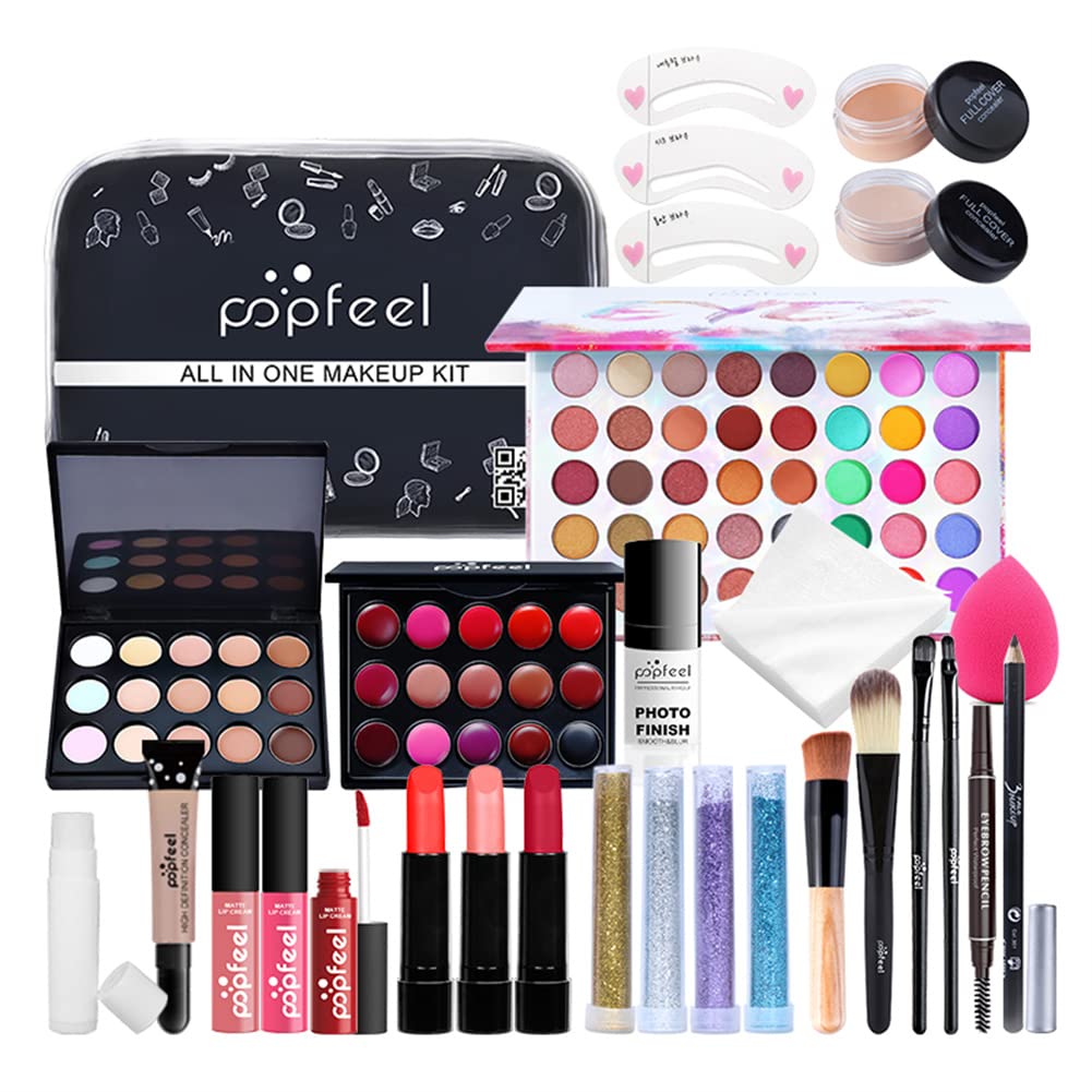 Makeup Kit All In One Makeup Kit,Multipurpose Makeup Set Full Makeup Essential Starter Kit for Beginners or Pros Makeup Gift Set for Women Full Kit (05-27Pcs makeup)