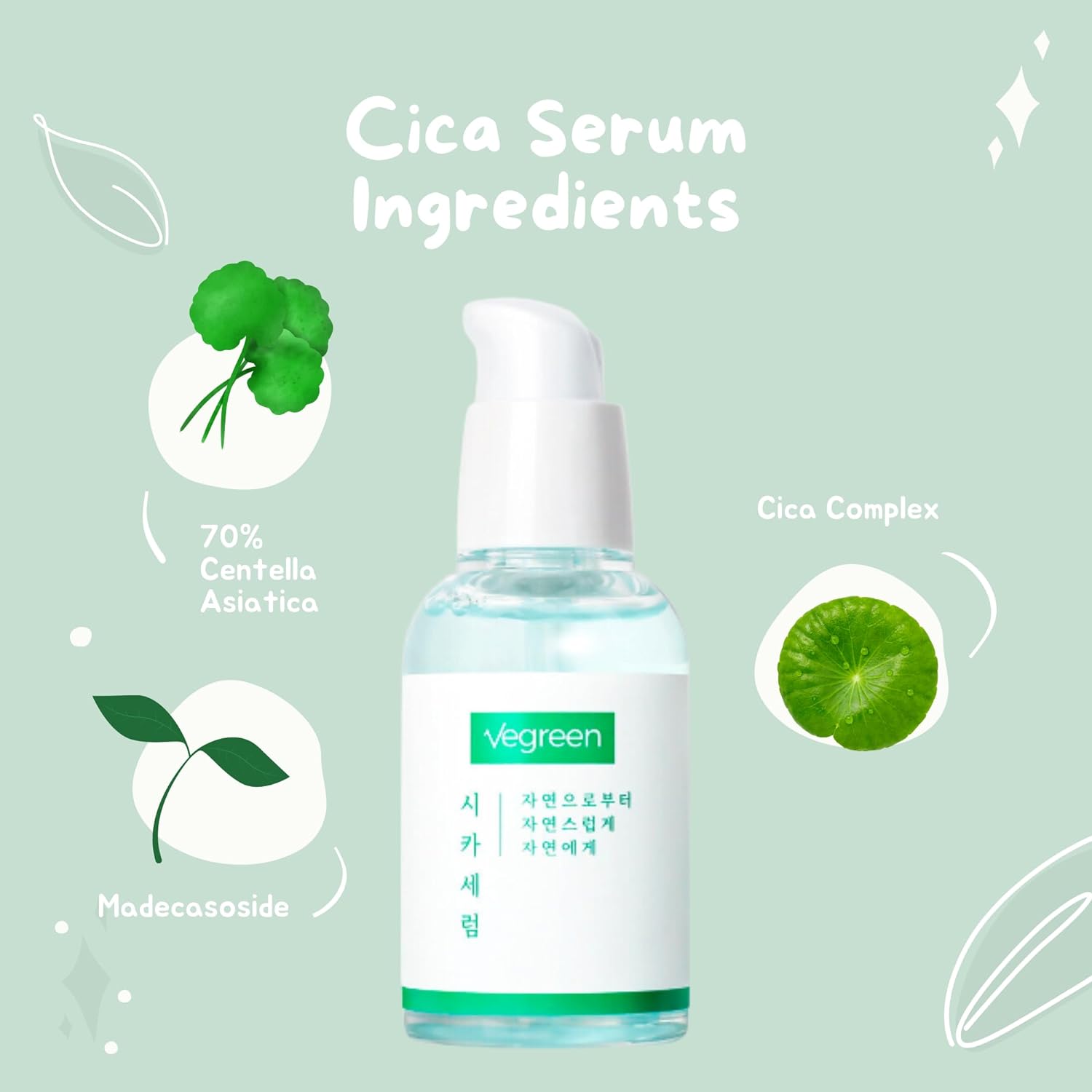 Esupli.com VEGREEN Fragrance-Free Cica Serum 1.69 fl.oz - 70% Centella 