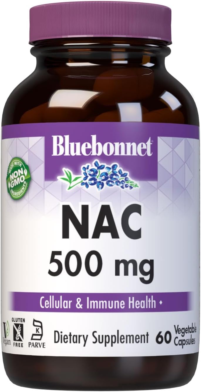 Bluebonnet NAC 500 mg Vitamin Capsules, 60 Count