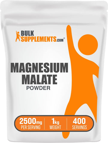 BulkSupplements.com Magnesium Malate Powder - Magnesium Supplement, Pure Magnesium Malate, Magnesium Malate 400mg - High