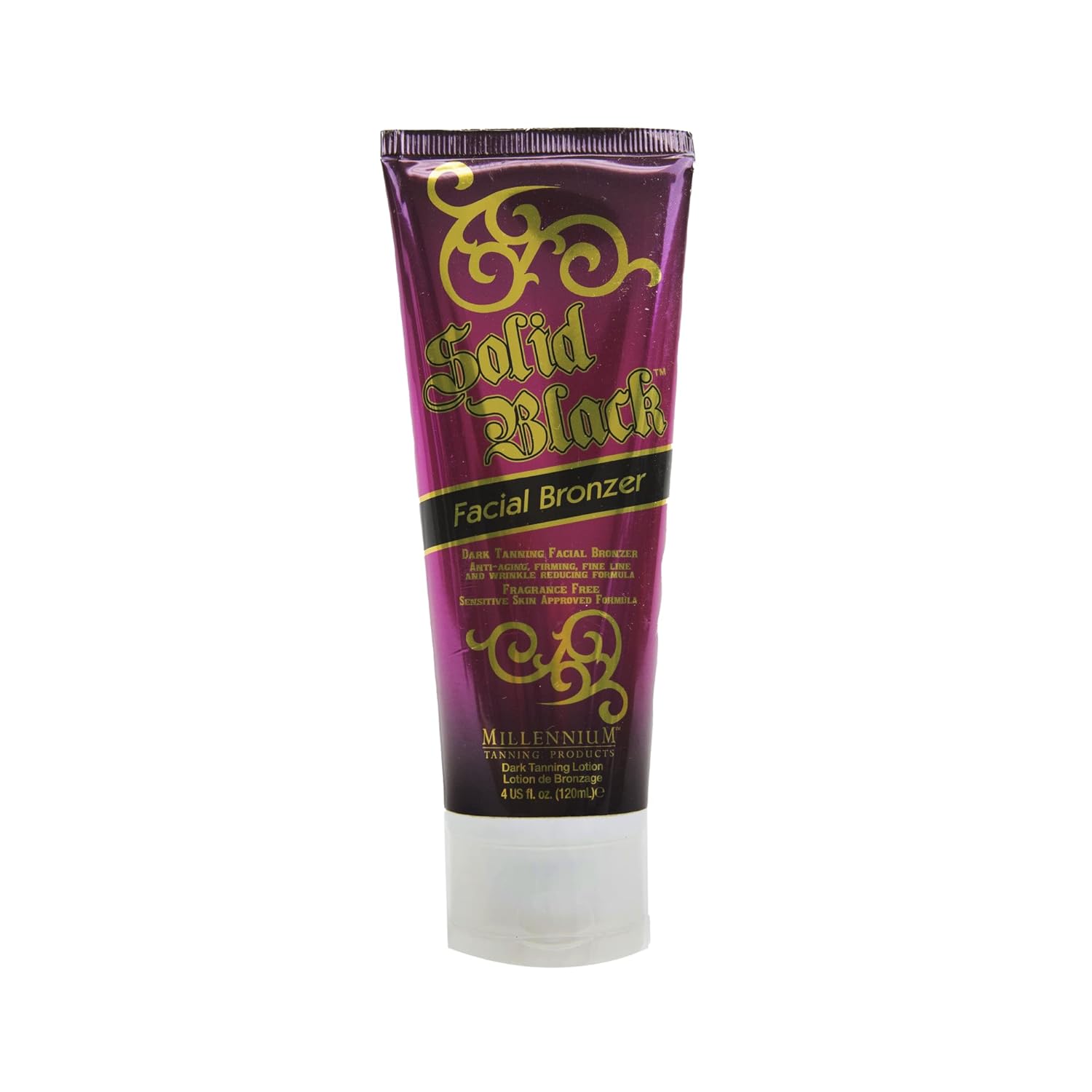 Millennium Tanning Solid Black Facial Bronzer, Skin-Firming Tanning Lotion for Face, 4 s