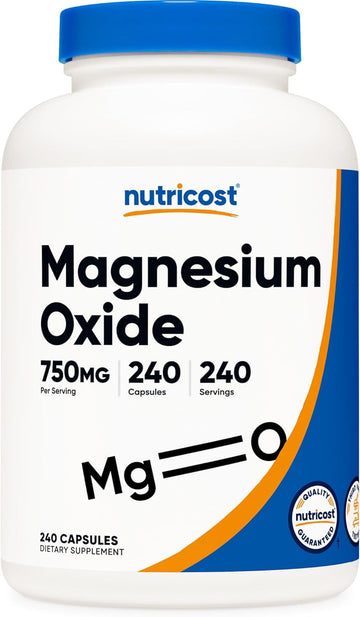 Nutricost Magnesium Oxide 750mg, 240 Capsules - 420mg of Magnesium, Non-GMO, Gluten Free