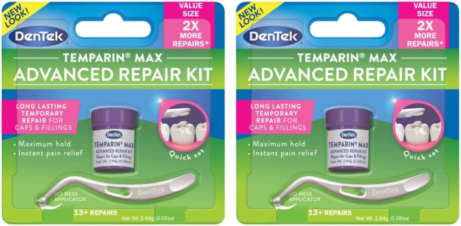 DenTek Temparin Max Advanced Dental Repair Kit, 13+ Repairs (Pack of 2)