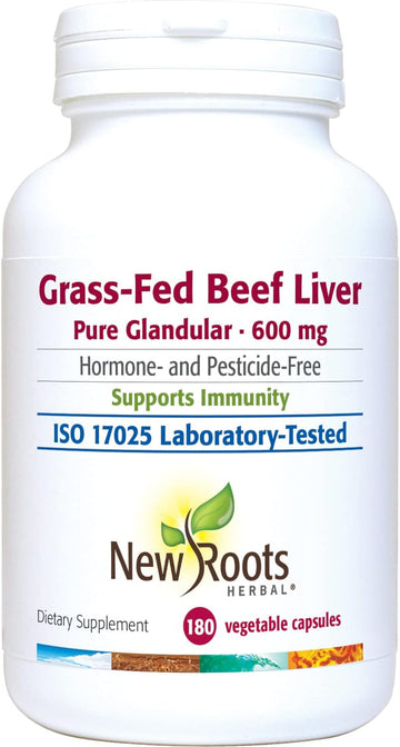 New Roots Herbal Grass-Fed Beef Liver - Hormone, Pesticide and GMO Fre6.38 Ounces