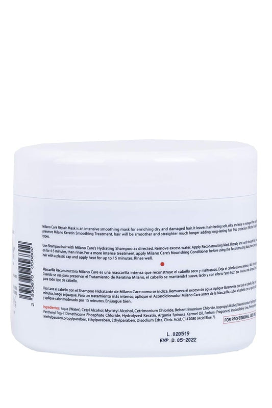 Milano Care Incanto Keratin Repair Mask – Keratin Protein Hair Mask Infused with Argan Oil - Paraben & Sulfate Free Hair Repair & Strengthening Treatment for Dry or Damaged Hair