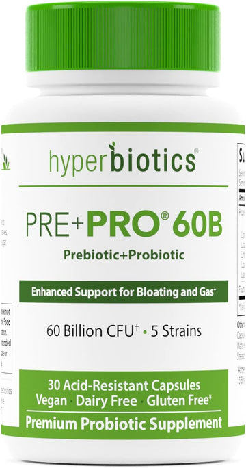 Hyperbiotics Pre Pro Vegan Probiotics + Prebiotics | 60 Bill