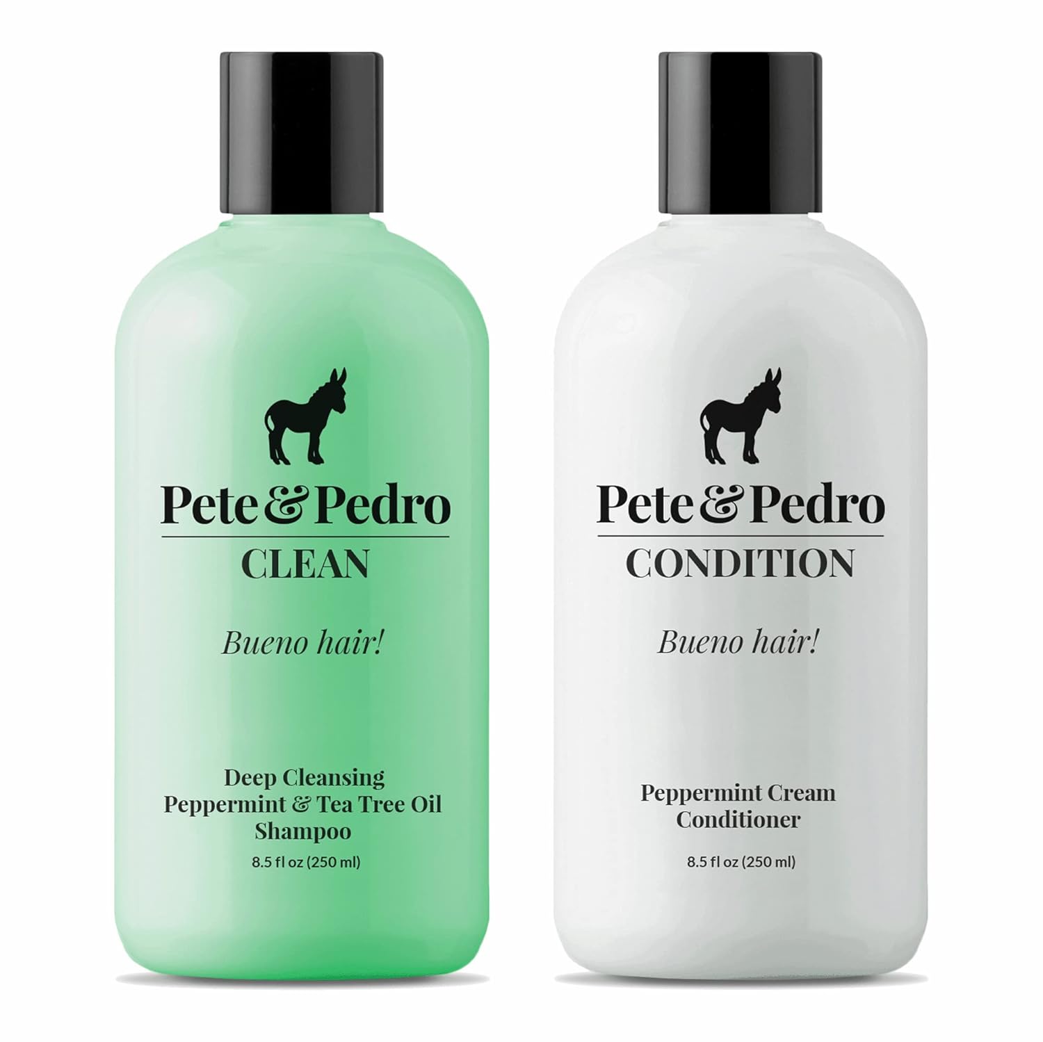Pete & Pedro CLEAN & CONDITION Hair Care Set | Tea Tree Oil Men's Shampoo and Peppermint Cream Conditioner for Men & Women | As Seen on Shark Tank, 8.5 . Each