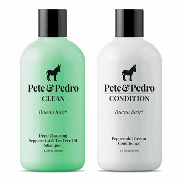 Pete & Pedro CLEAN & CONDITION Hair Care Set | Tea Tree Oil Men's Shampoo and Peppermint Cream Conditioner for Men & Women | As Seen on Shark Tank, 8.5 . Each