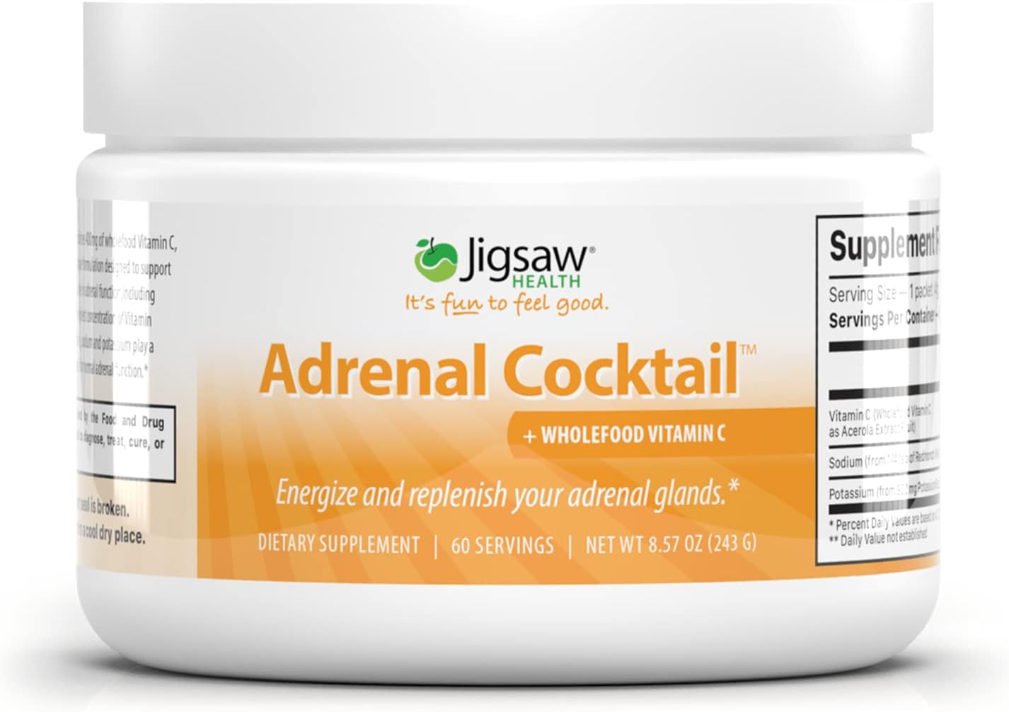 Jigsaw Health Adrenal Cocktail with Whole-Food Vitamin C, 60 Servings8.57 Ounces